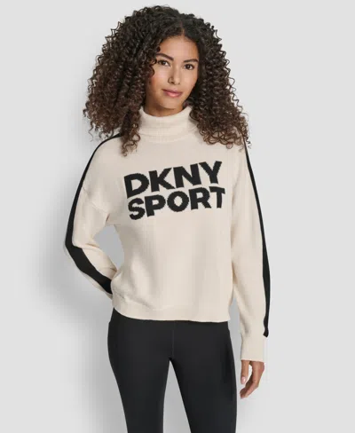 Dkny Women's Long-sleeve Jacquard Logo Sweater In Multi