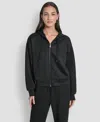 Dkny Women's Long-sleeve Scuba Zip-up Hoodie In Black