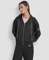 Dkny Women's Long-sleeve Scuba Zip-up Jacket In Black