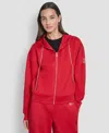 Dkny Women's Long-sleeve Scuba Zip-up Jacket In Red