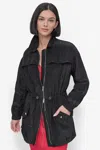 Dkny Textured Anorak Jacket In Black