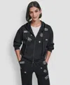 Dkny Women's Long Sleeve Zip-up Jacket In Black