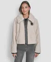 Dkny Women's Long Sleeve Zip Up Jacket In Gray