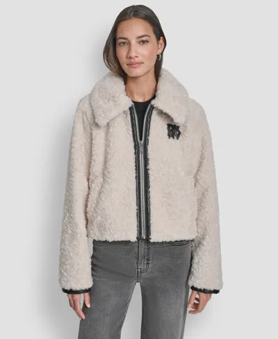 Dkny Women's Long Sleeve Zip Up Jacket In Gray