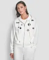 Dkny Women's Long Sleeve Zip-up Jacket In White