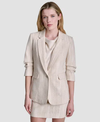 Dkny Women's Long-sleeve Notch Collar Blazer In Neutral