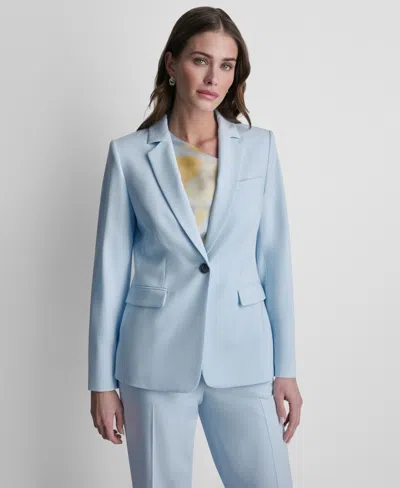 Dkny Women's Long-sleeve One-button Jacket In Blue