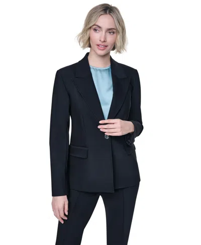 Dkny Women's Long-sleeve Tech Sport One-button Blazer In Black