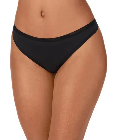 Dkny Women's Low-rise Cotton Thong Underwear Dk8461 In Black