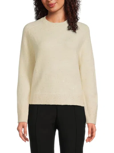 Dkny Women's Lurex Crewneck Sweater In Neutral