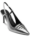 Dkny Malden Slingback Pointed Toe Pump In Nickel