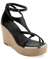 Dkny Maryn Womens Embellished Faux Leather Platform Sandals In Black