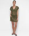 Dkny Women's Mesh Drawstring Tunic Swim Cover-up In Moss