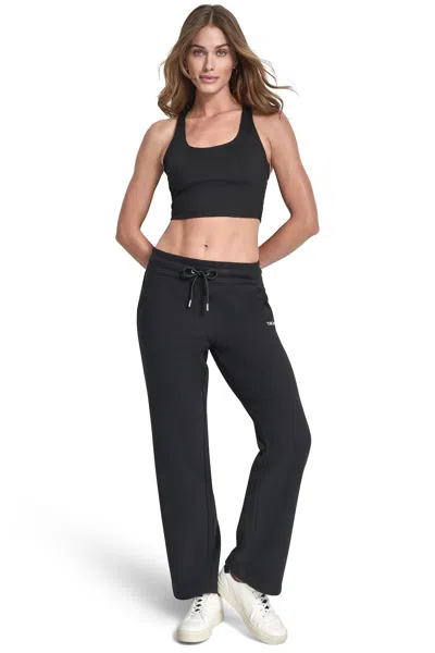 Dkny Women's Metallic Bubble High-rise Straight Leg Pants In Black