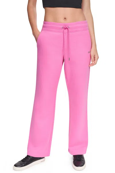 Dkny Women's Metallic Bubble High-rise Straight Leg Pants In Pink