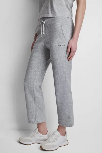 Dkny Women's Metallic Bubble Logo Flare Pants In Gray