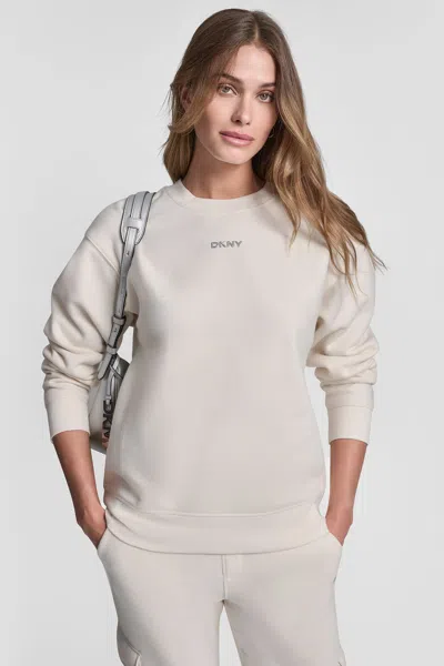 Dkny Women's Metallic Bubble Logo Fleece Pullover In Multi