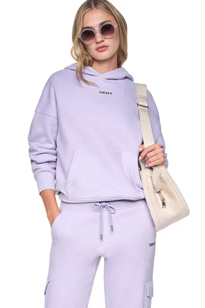 Dkny Women's Metallic Bubble Logo Hoodie In Animal Print