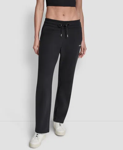 Dkny Women's Metallic Bubble Open Leg Pull-on Pants In Black