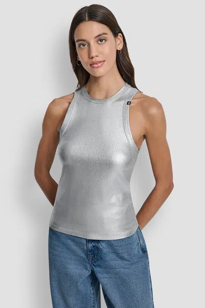 Dkny Women's Metallic Rib-knit Tank