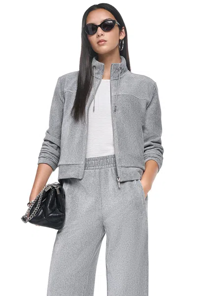 Dkny Women's Metallic Velvet Knit Jacket In Gray
