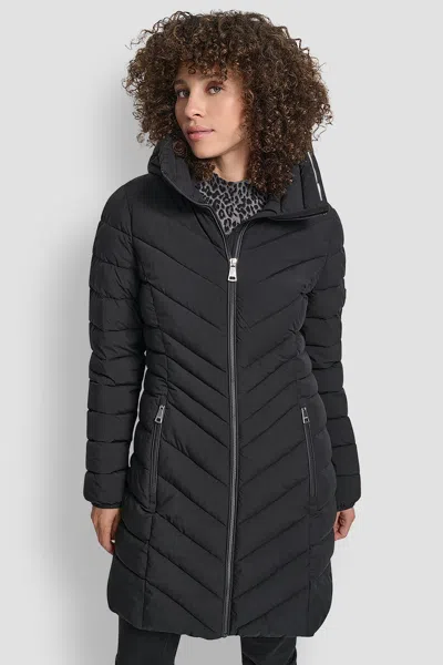 DKNY WOMEN'S MID LENGTH FULL ZIP JACKET