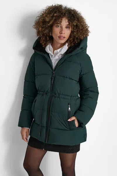 DKNY WOMEN'S MID LENGTH LUSH PUFFER JACKET