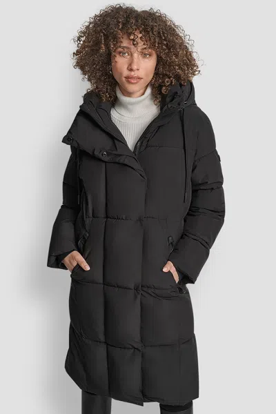 Dkny Women's Mid Length Puffer Jacket In Black