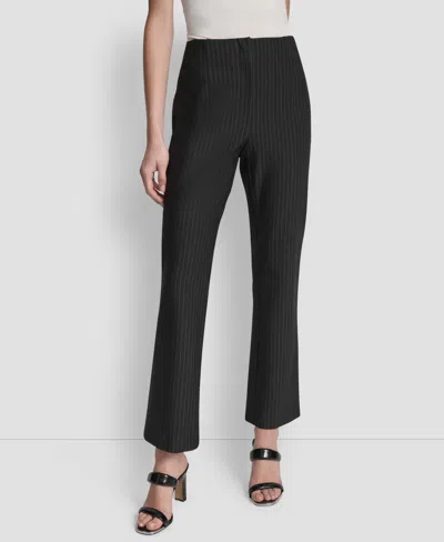 Dkny Women's Mid-rise Pinstripe Pants In Black