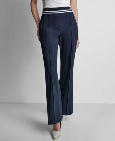 Dkny Women's Mid Rise Straight-leg Pants In Blue