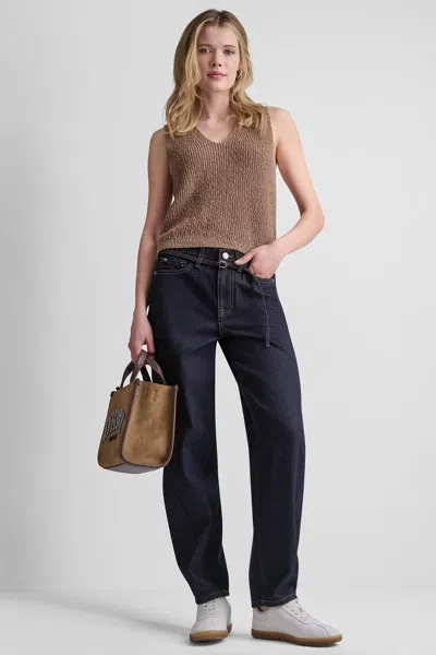 Dkny Women's Mid-rise Barrel Jean In Blue