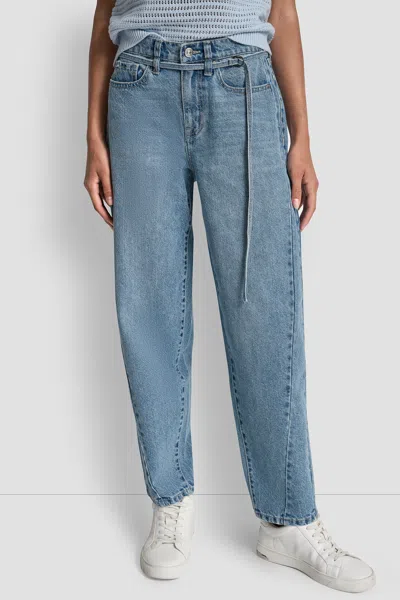 Dkny Women's Mid-rise Barrel Jeans In Blue