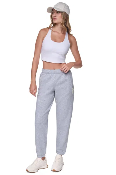 Dkny Women's Mid-rise Chenille Logo Relaxed Jogger Pants In Gray