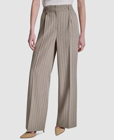 Dkny Women's Mid-rise Straight-fit Pants In Brown