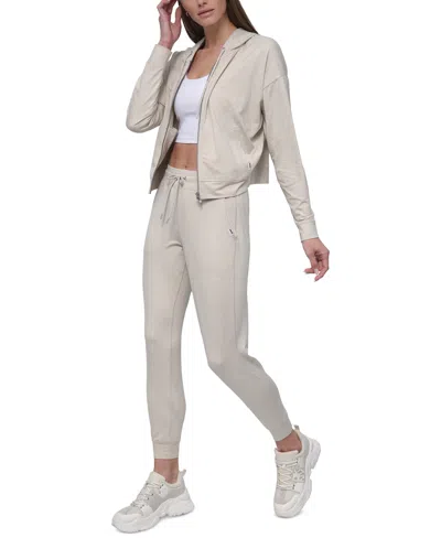 Dkny Women's Mid-rise Wide Leg Pants In Gray