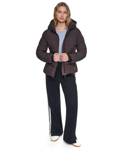 Dkny Women's Midweight Everyday Hooded Puffer Coat In Yellow