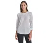 Dkny Women's Mini Slub Waffle Three Quarter Sleeve T-shirt