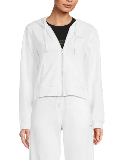 Dkny Women's Mini Stud Logo Zip Hoodie
