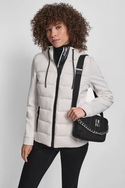 Dkny Women's Mix Media Jacket In White