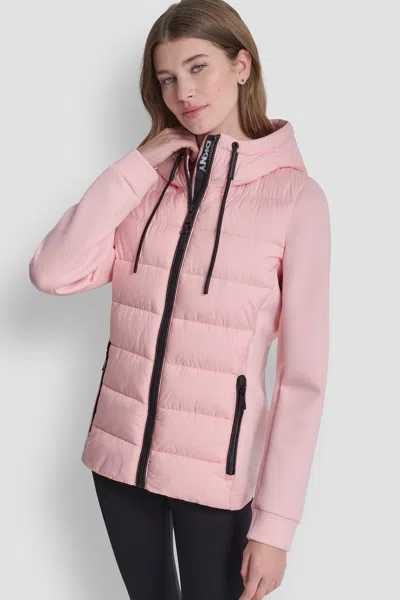 Dkny Women's Mixed Media Jacket In Pink