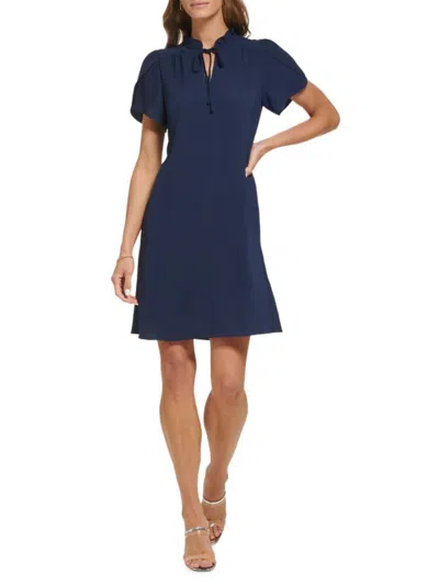 Dkny Women's Mockneck Envelope Sleeve Mini Dress In Navy