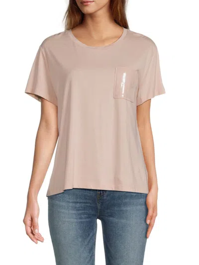 Dkny Women's Modal Blend Graphic Tee In Blush