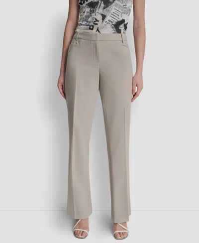 Dkny Women's Modern-fit Front-pleated Trousers In Gray