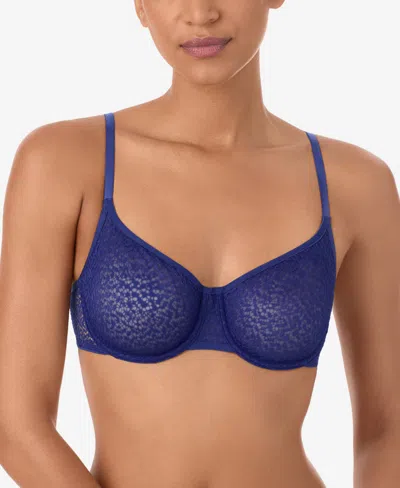 Dkny Women's Modern Lace Sheer Demi Bra In Blue