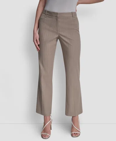 Dkny Women's Modern-fit Pinstripe Trousers In Brown