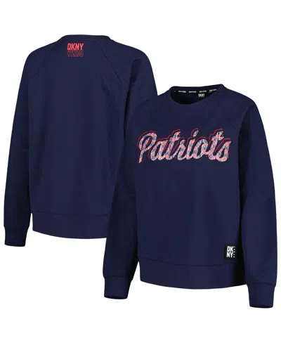 Dkny Women's Navy New England Patriots Regina Pullover Sweatshirt In Blue