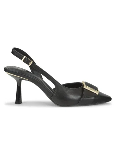 Dkny Women's Neaira 75mm Leather Slingback Pumps In Black