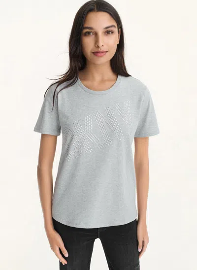 Dkny Women's New Rhinestone T-shirt In Heather Grey