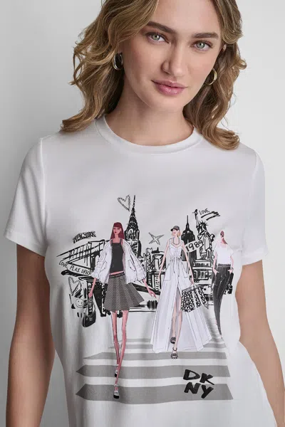 Dkny Women's New York Icons Graphic T-shirt In White