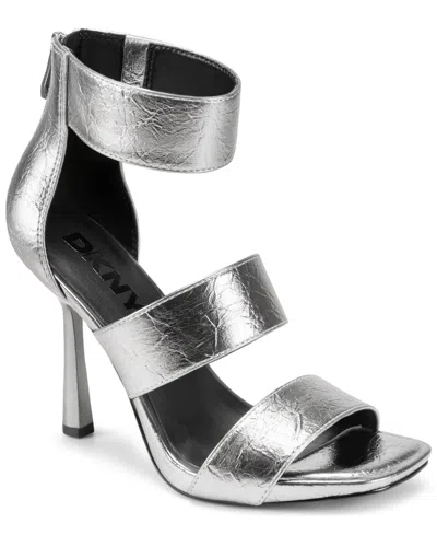 Dkny Women's Nikolaos Slip-on Dress Sandals In Silver